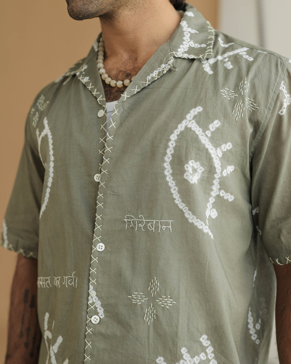 NAZAR GREY BANDHANI SHIRT