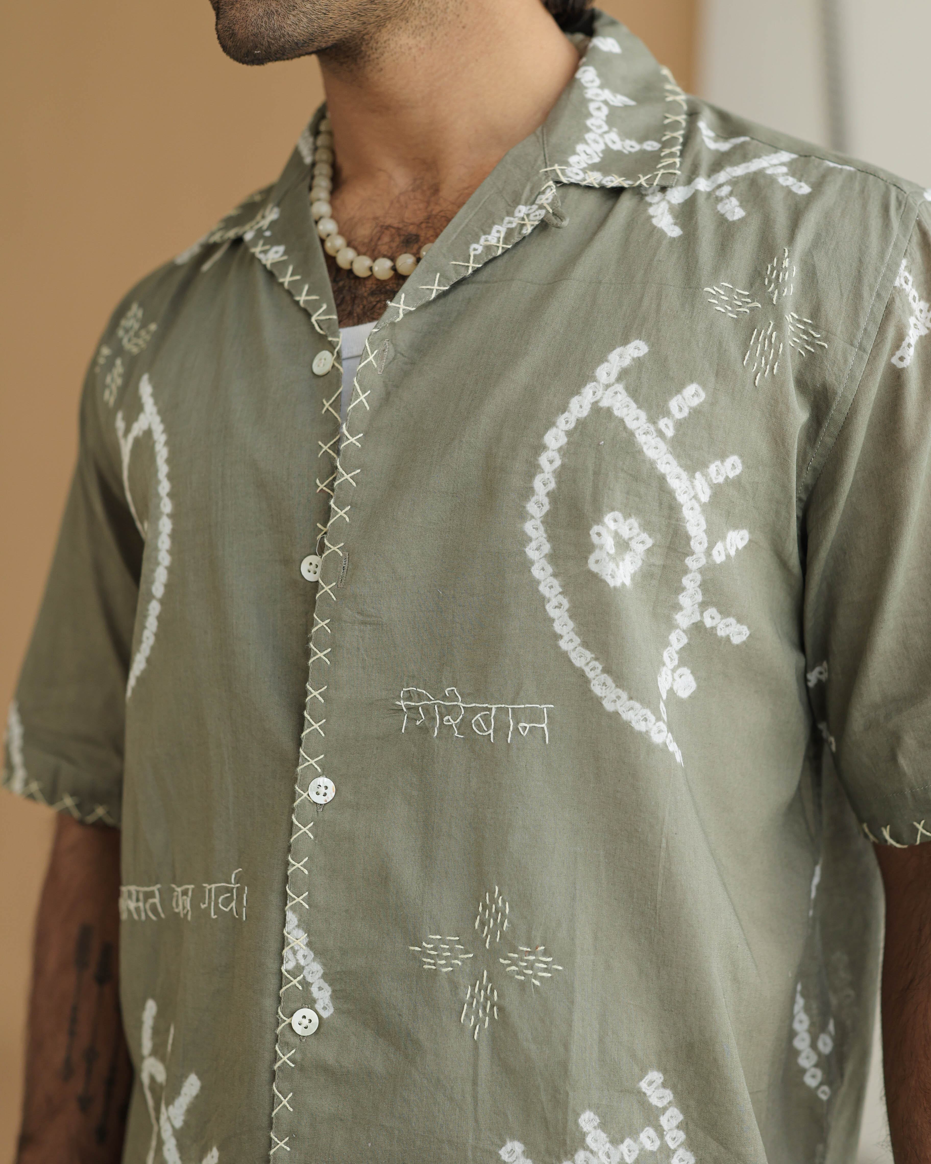NAZAR GREY BANDHANI SHIRT