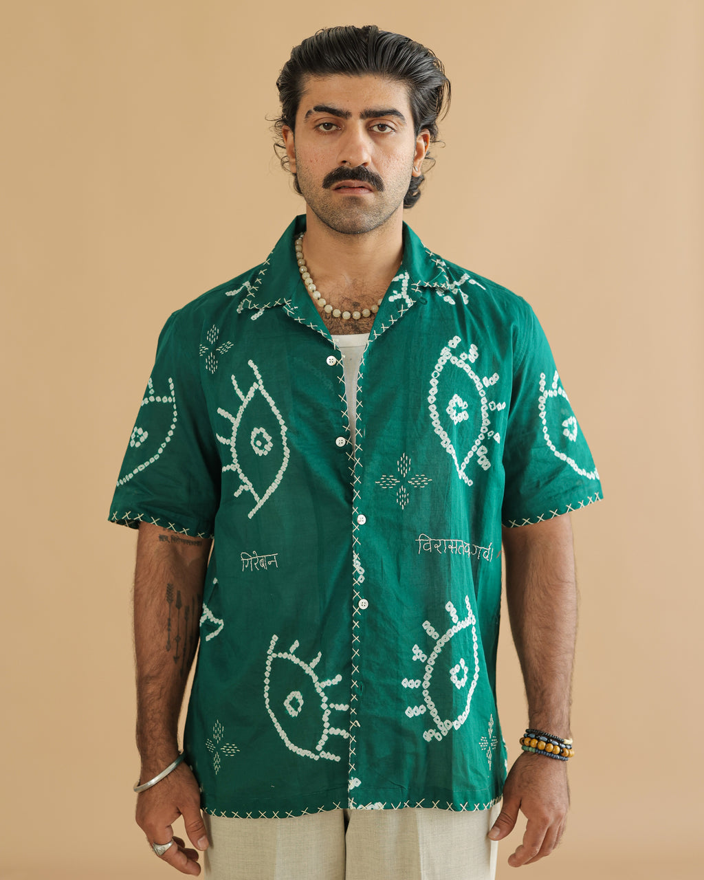 NAZAR GREEN BANDHANI SHIRT