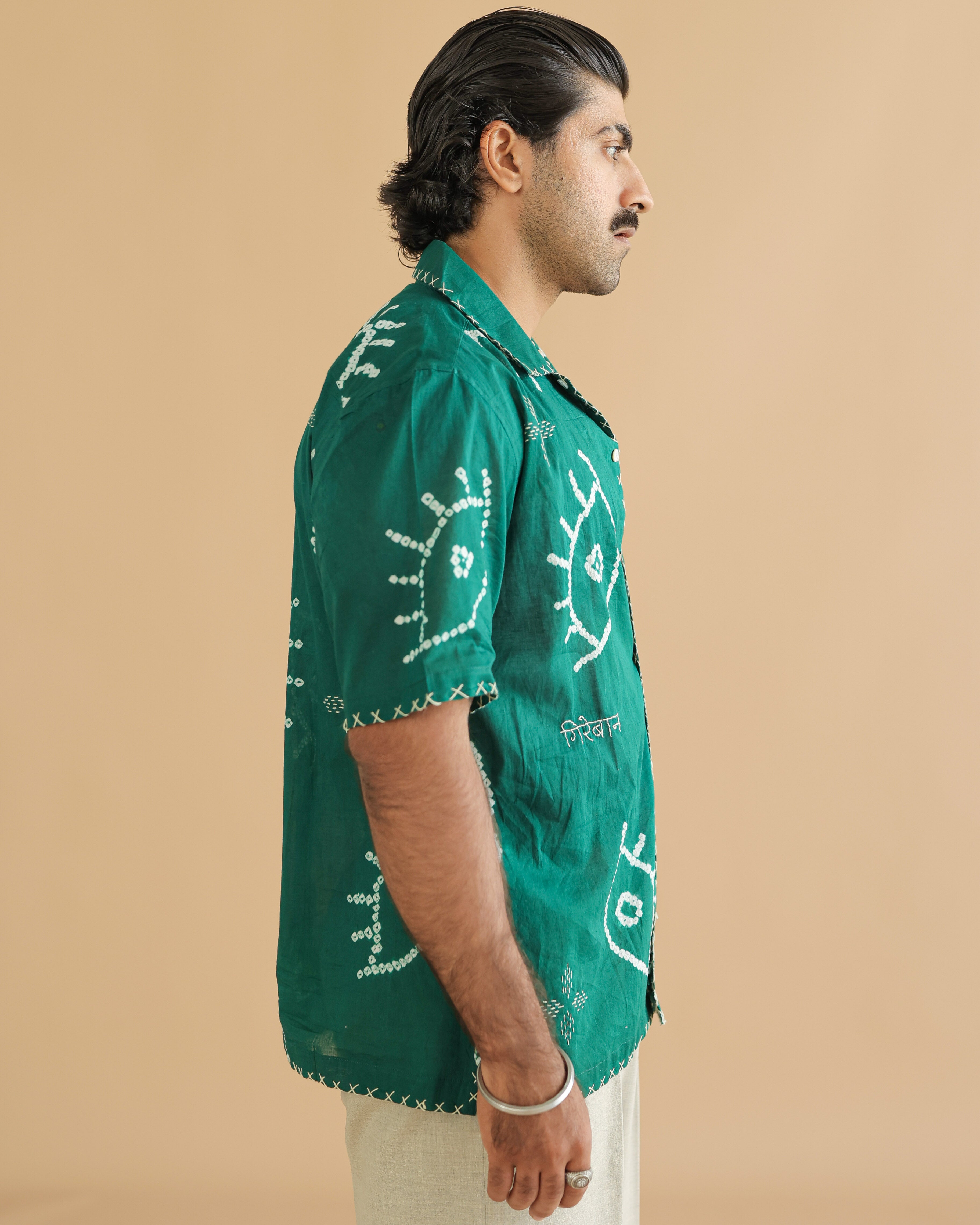 NAZAR GREEN BANDHANI SHIRT