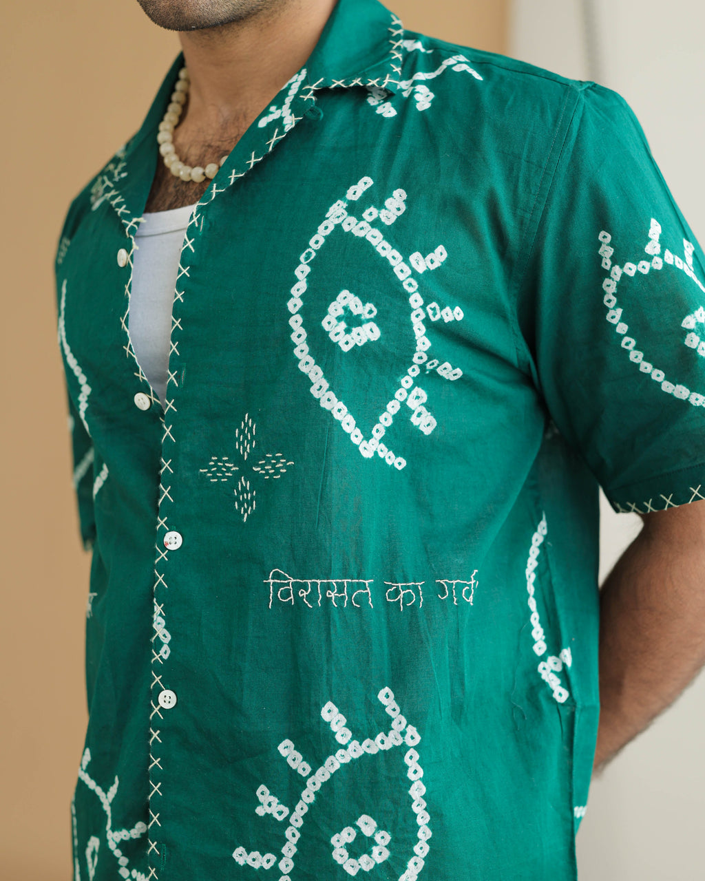 NAZAR GREEN BANDHANI SHIRT