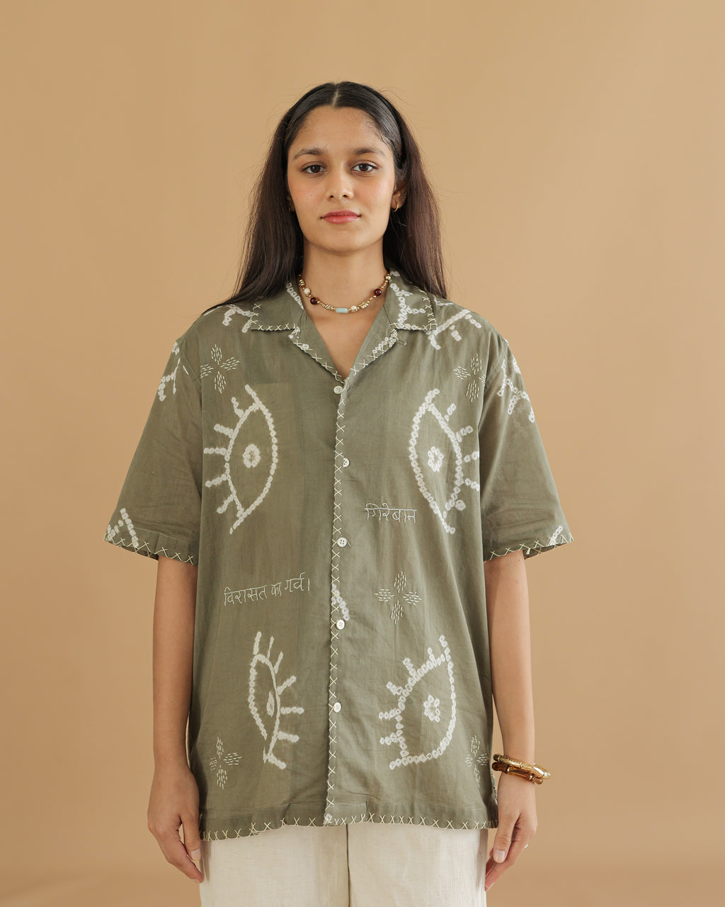 NAZAR GREY BANDHANI SHIRT