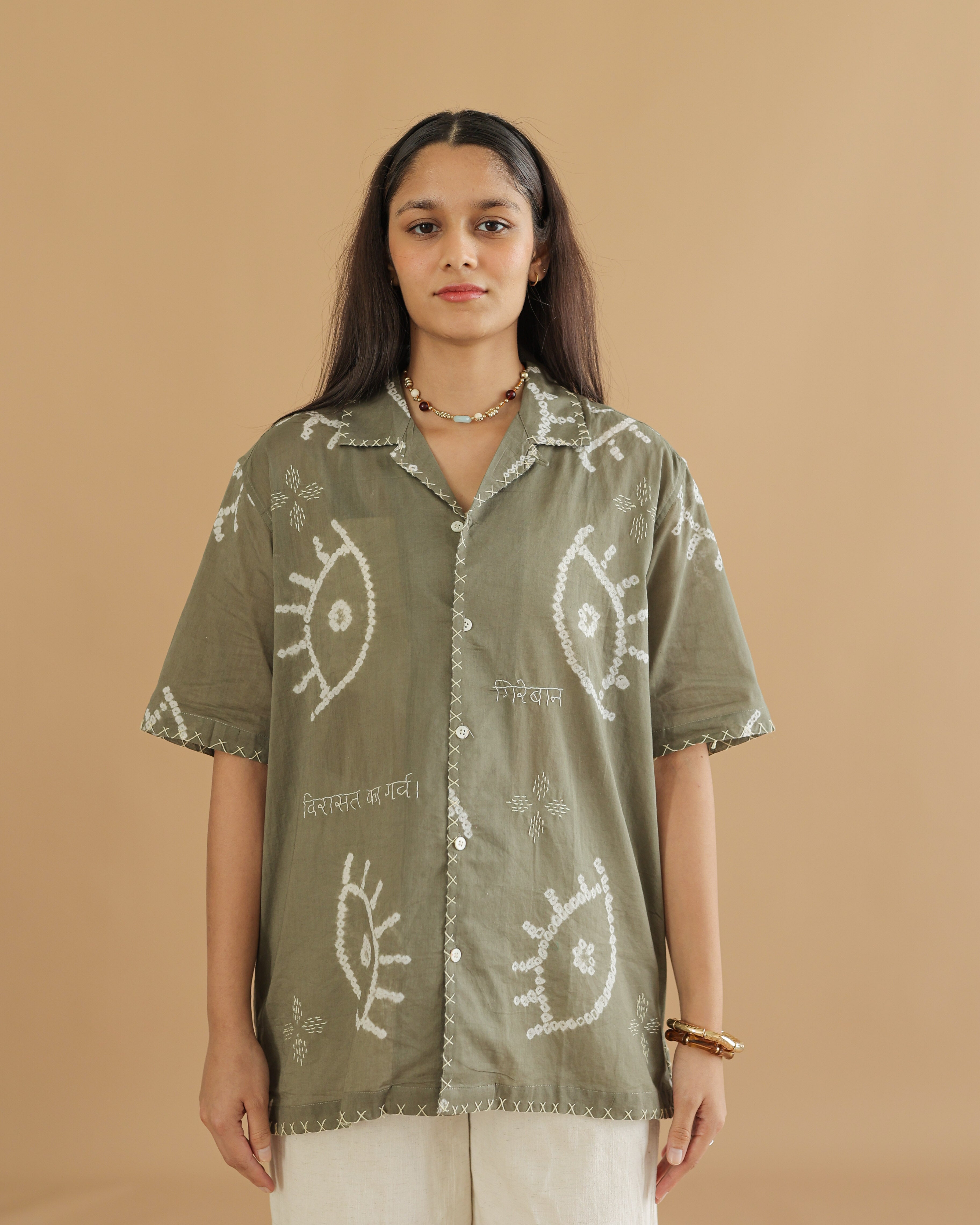NAZAR GREY BANDHANI SHIRT