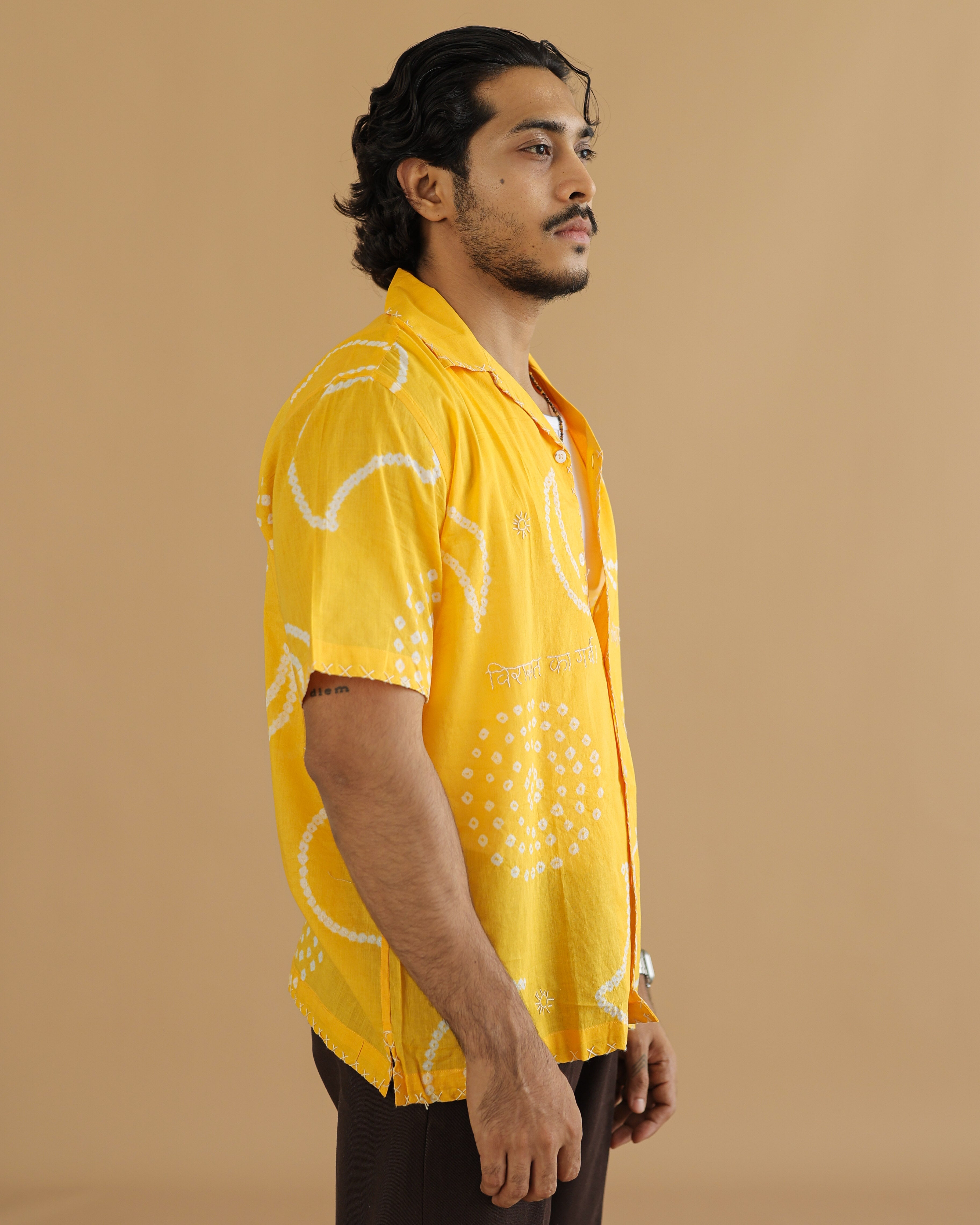 CHAND YELLOW BANDHANI SHIRT
