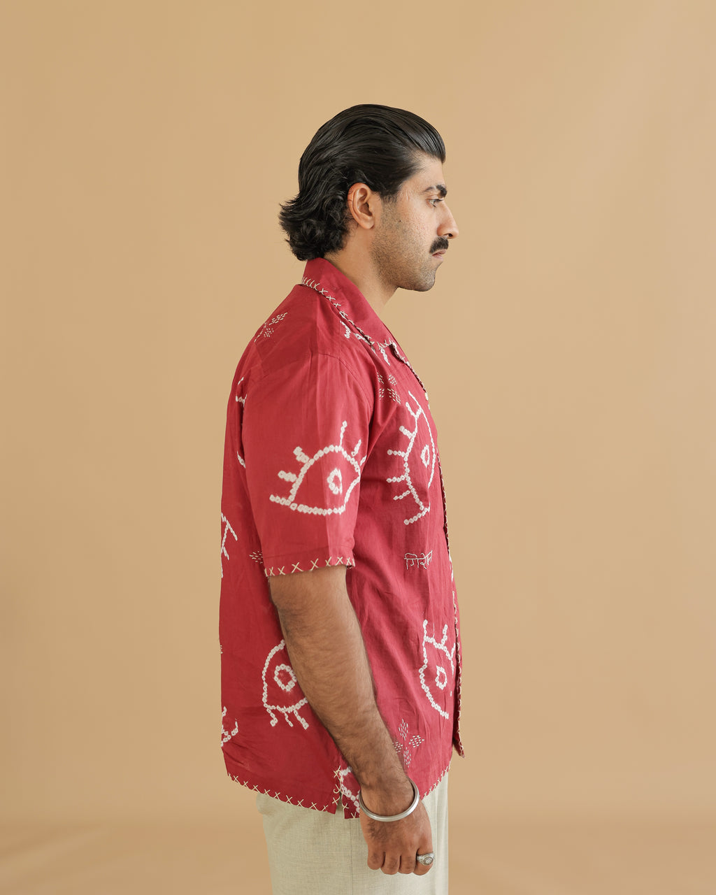 NAZAR VELVET EMBER BANDHANI SHIRT