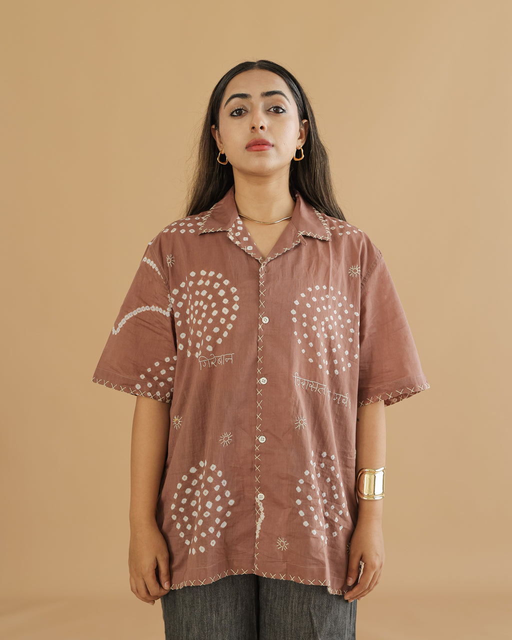 Chand Beige Bandhani Shirt