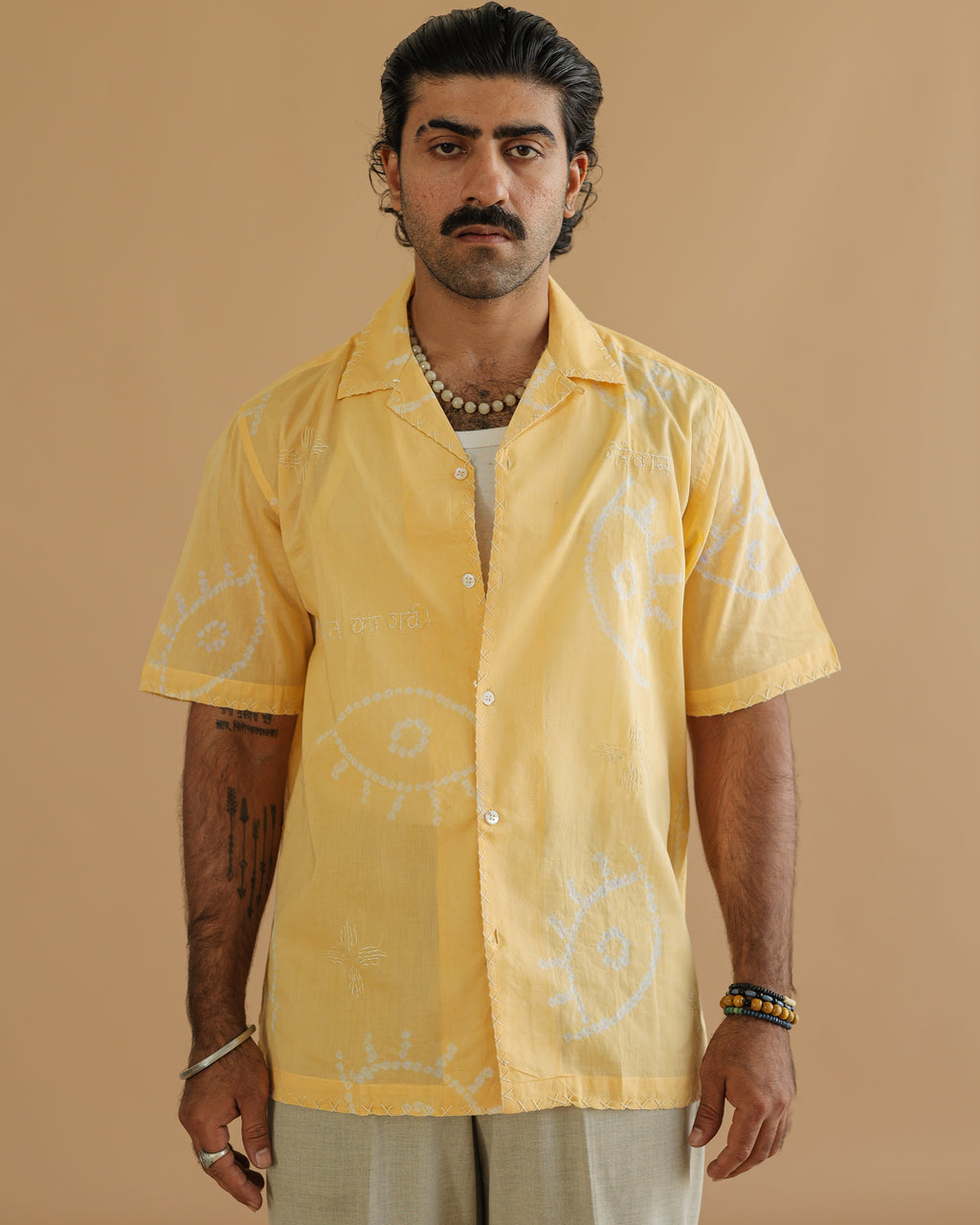 NAZAR YELLOW BANDHANI SHIRT
