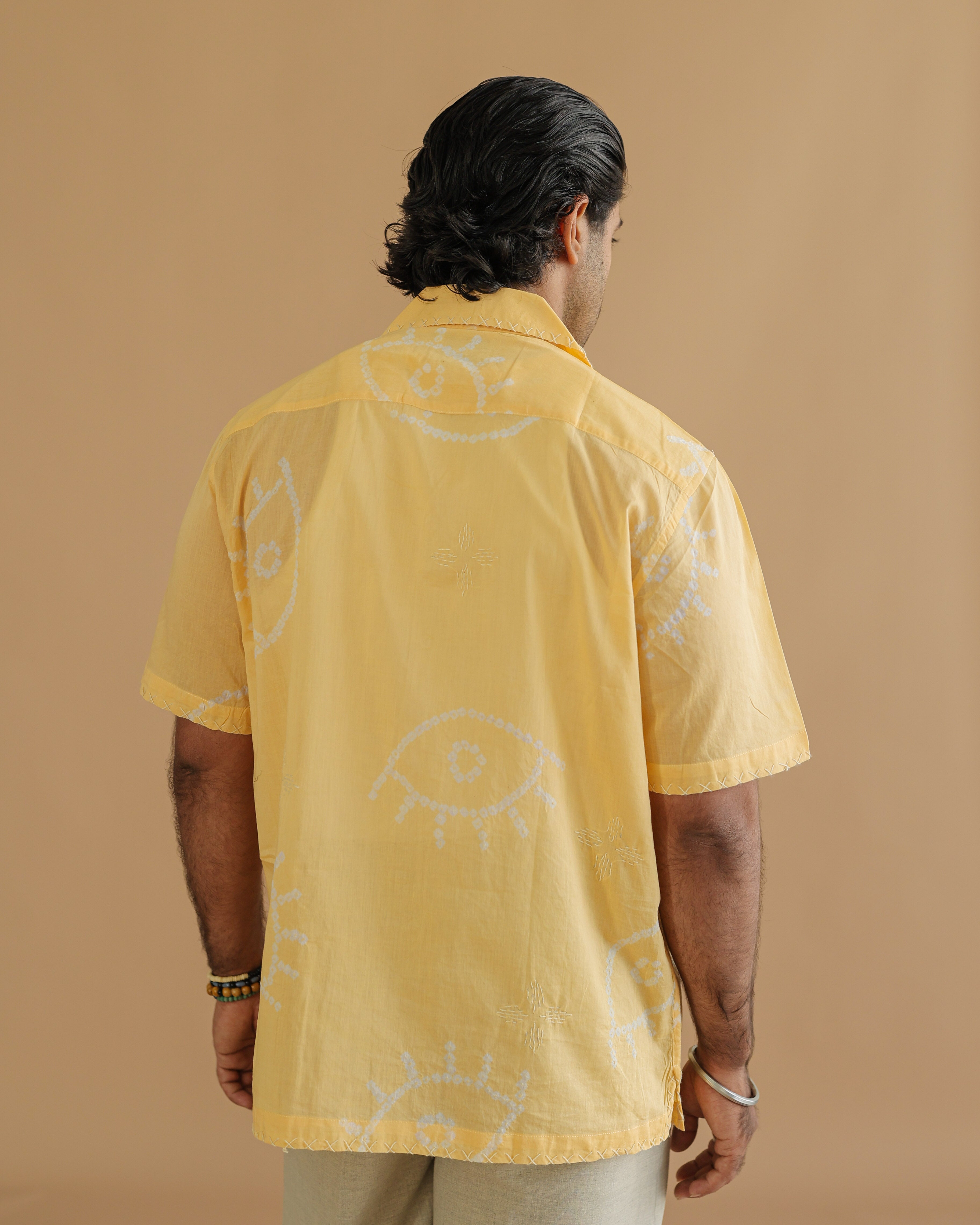 NAZAR YELLOW BANDHANI SHIRT