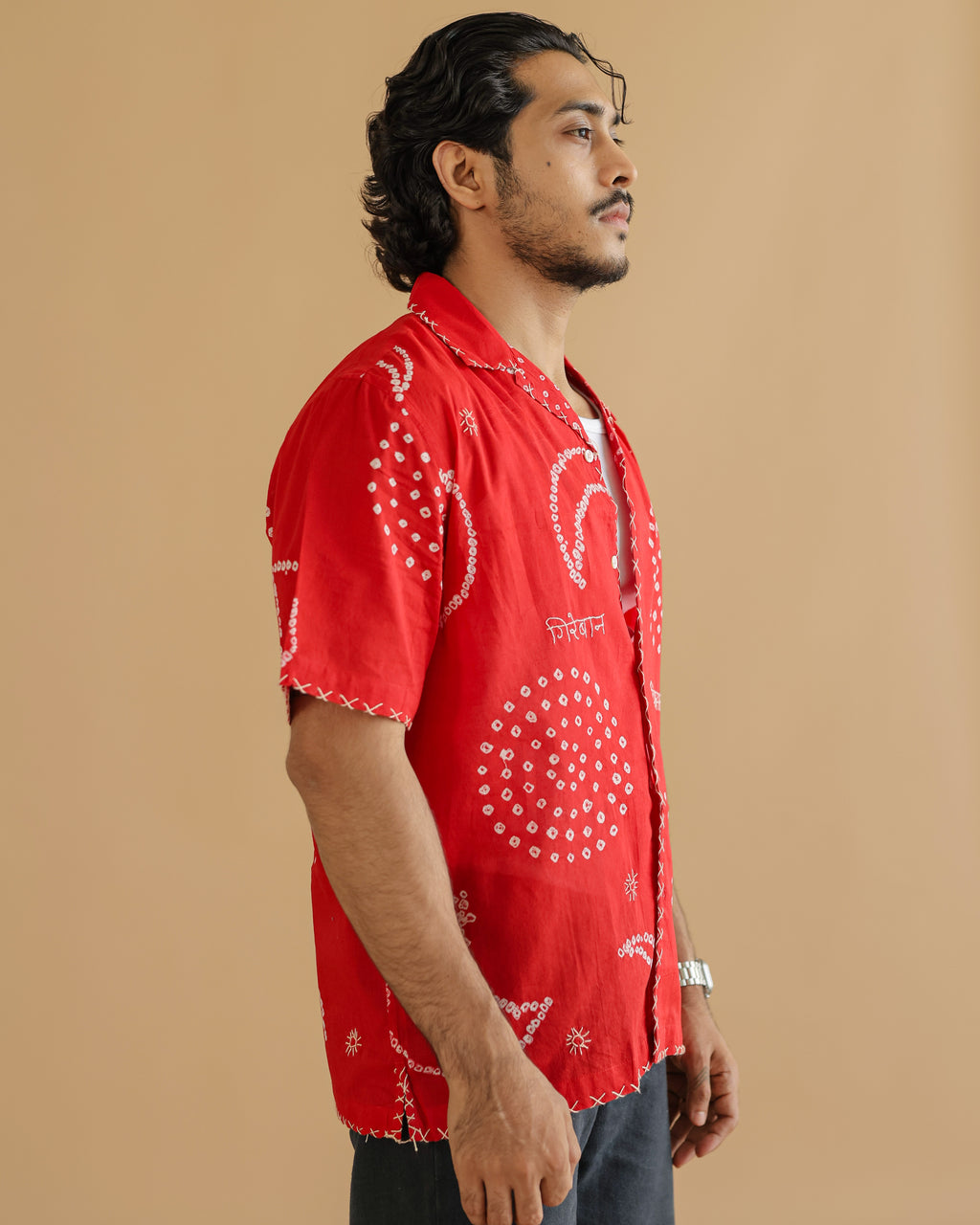 CHAND RED BANDHANI SHIRT