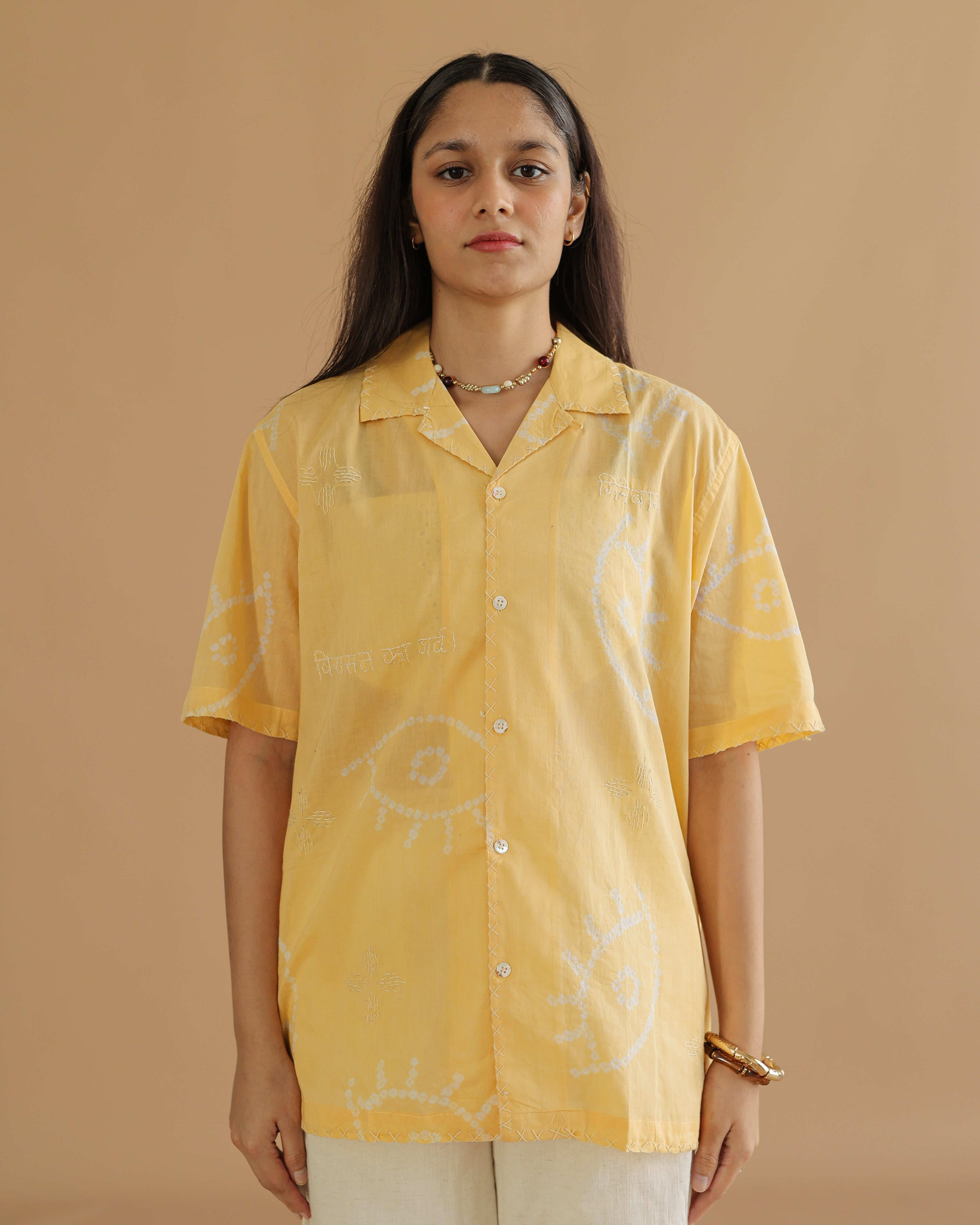 NAZAR YELLOW BANDHANI SHIRT