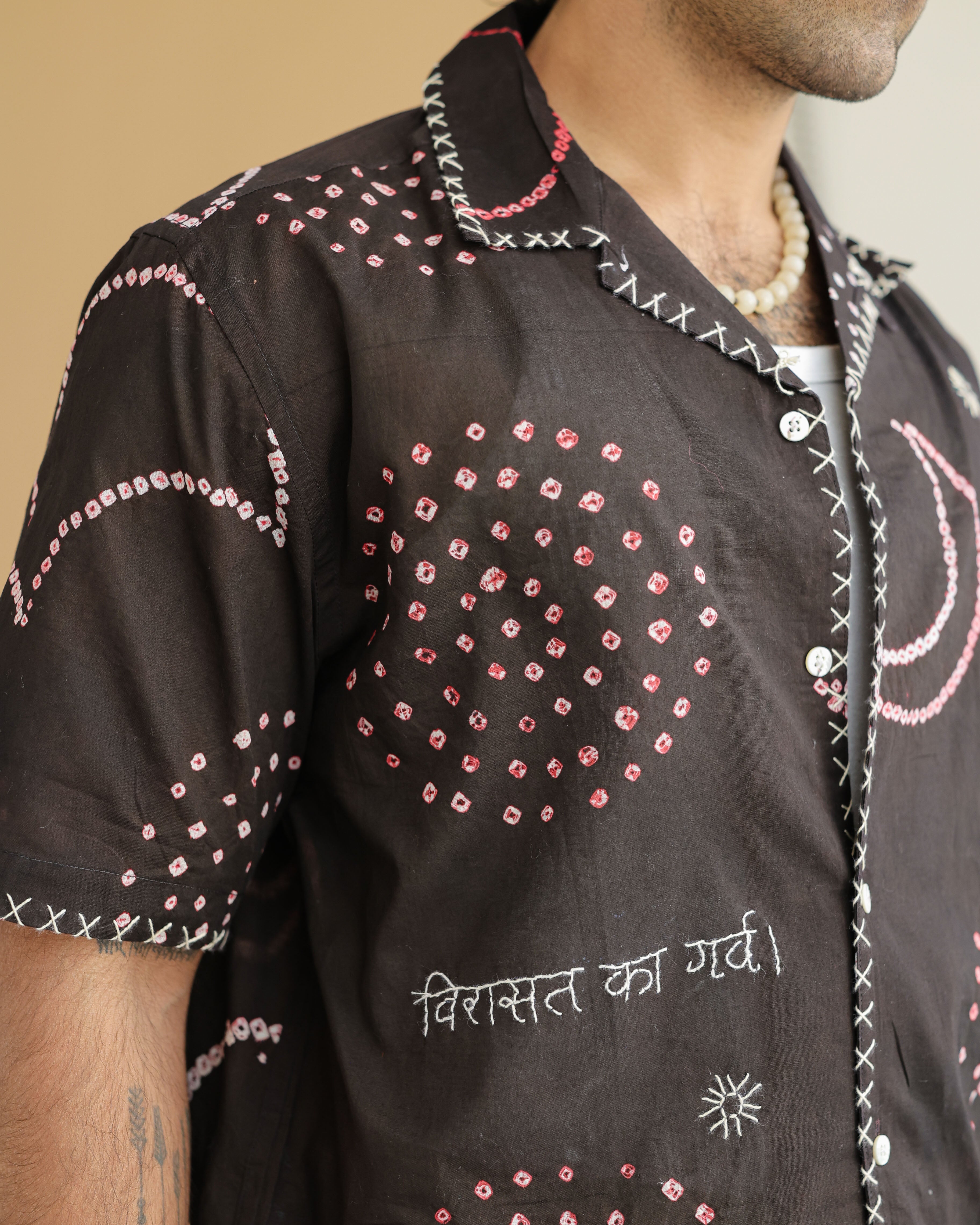CHAND BLACK BANDHANI SHIRT
