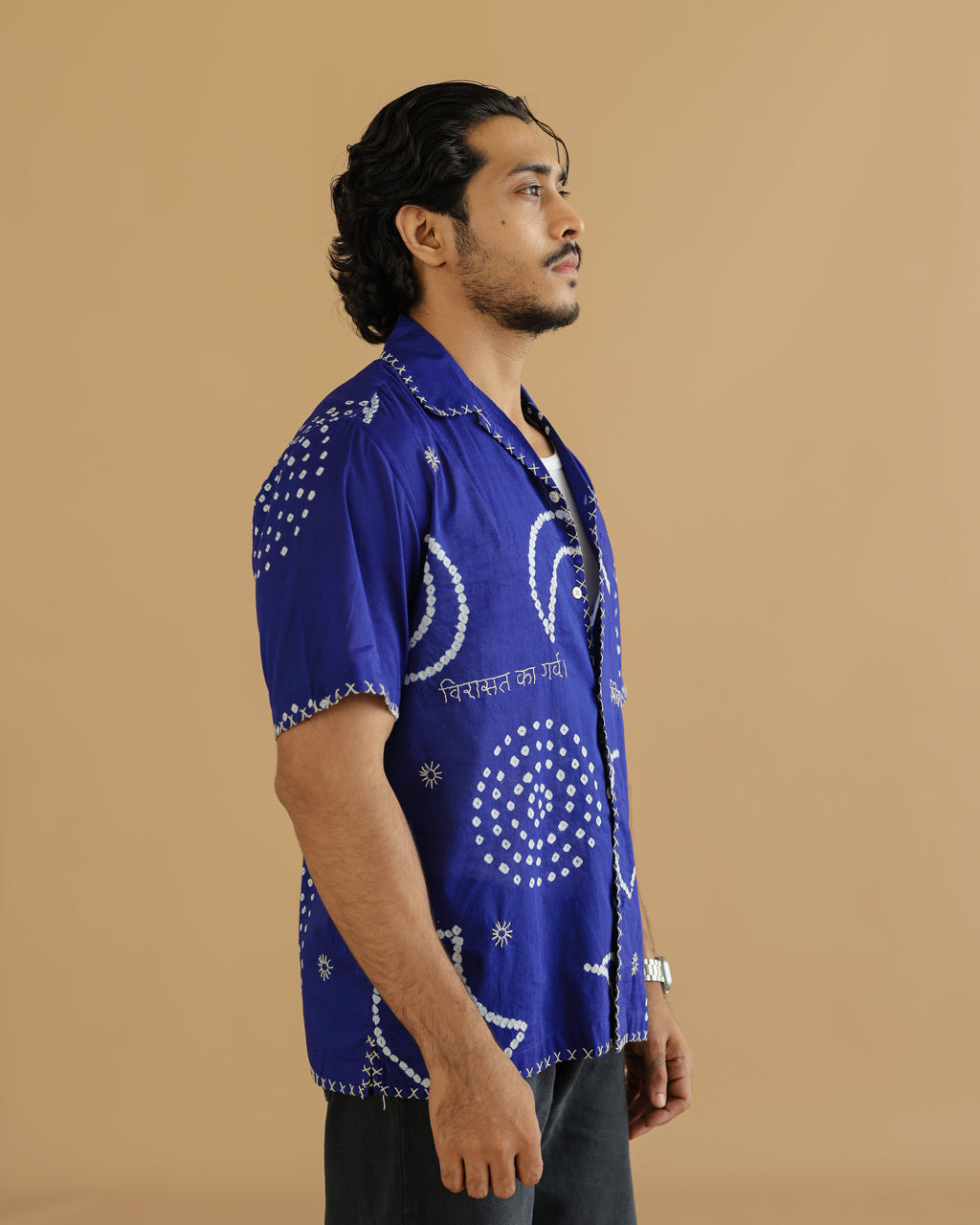 CHAND BLUE BANDHANI SHIRT