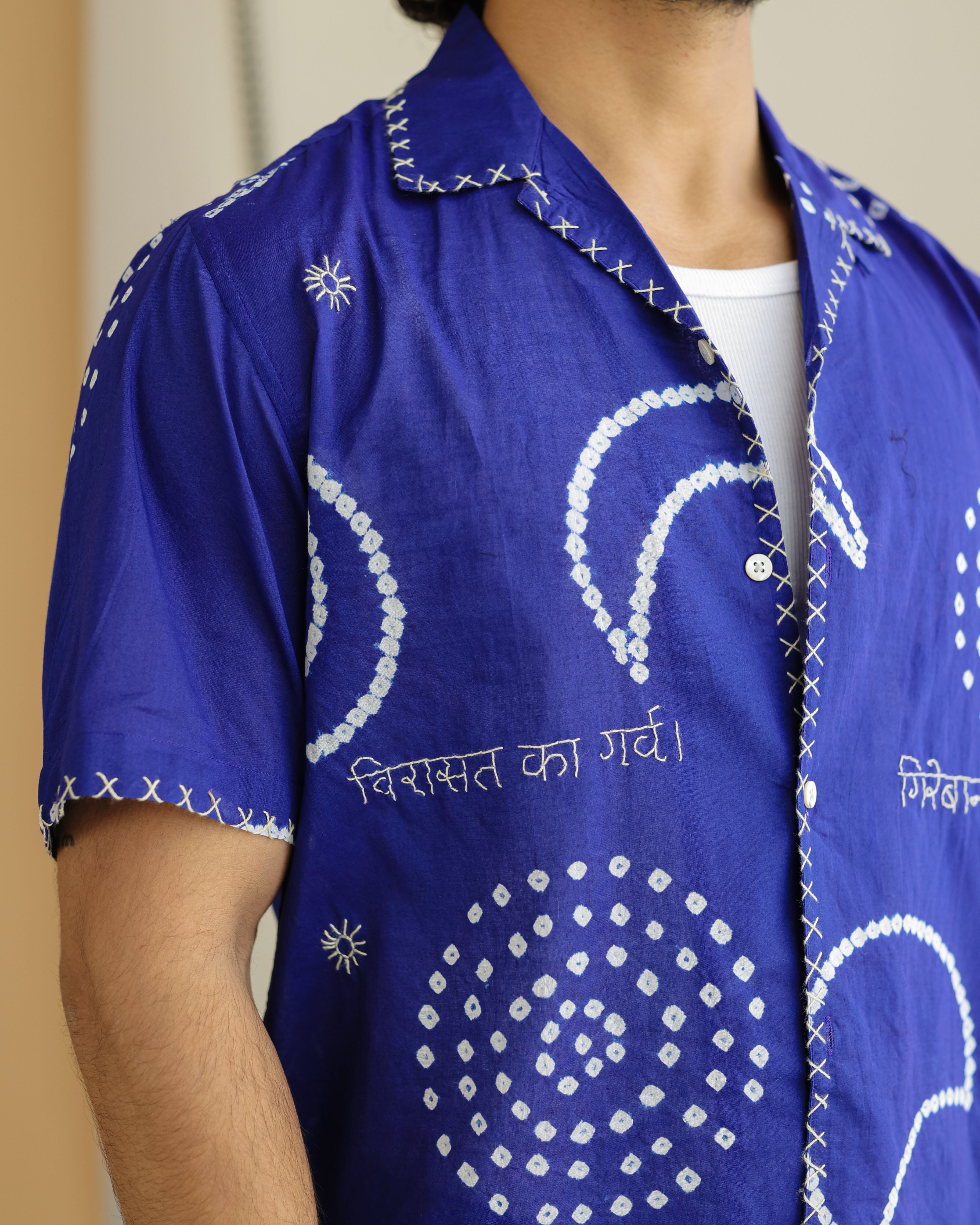 CHAND BLUE BANDHANI SHIRT