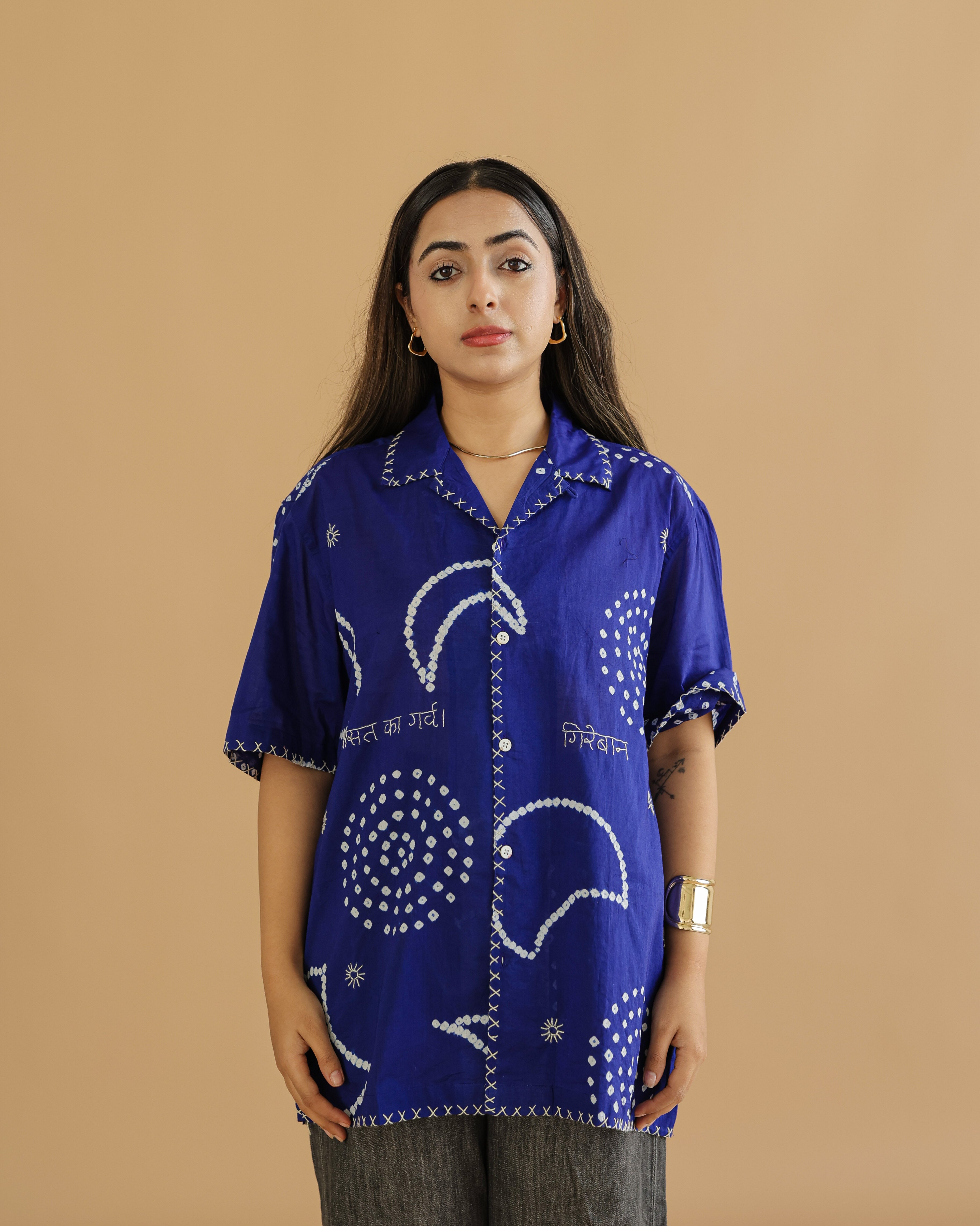 CHAND BLUE BANDHANI SHIRT