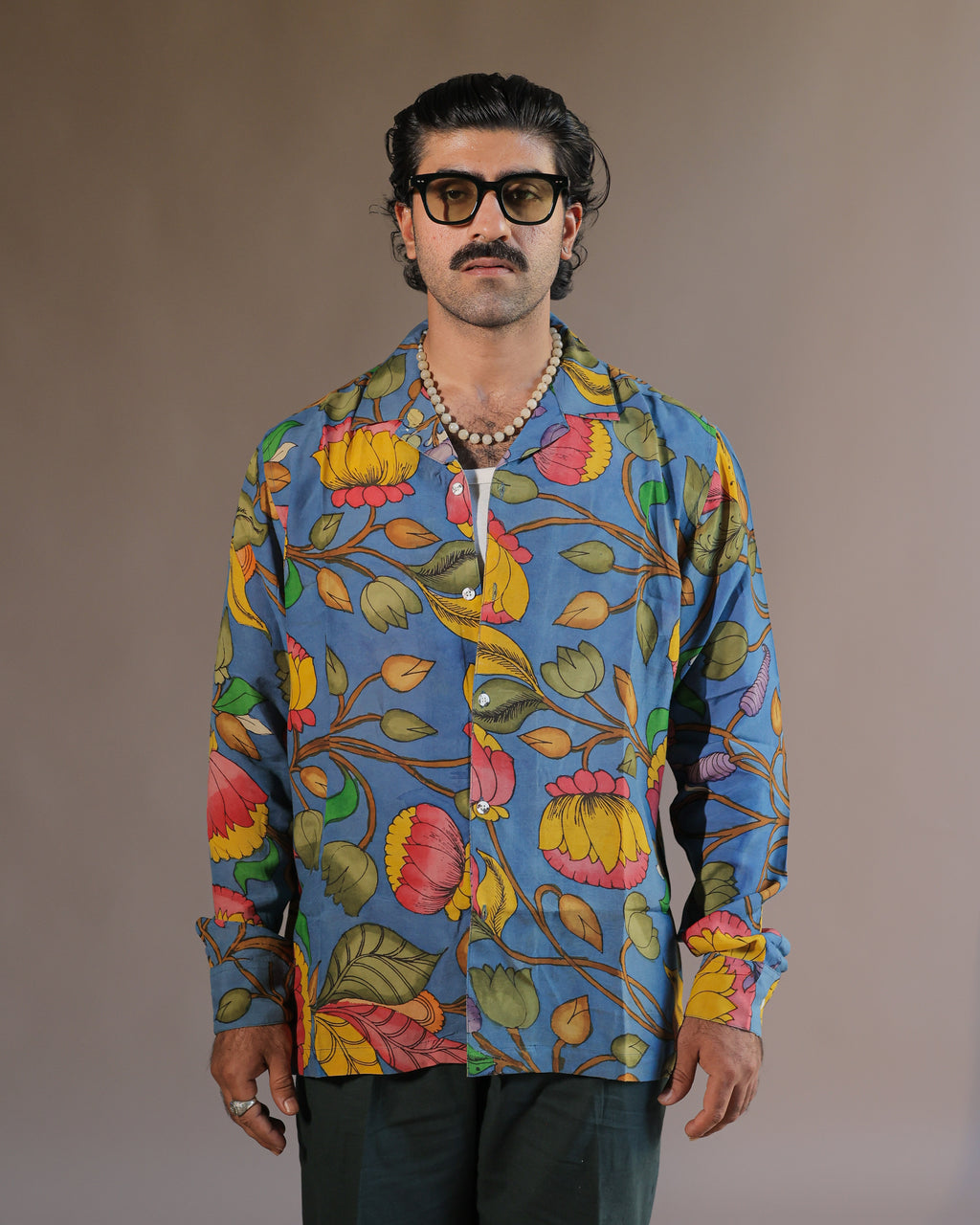 BLUE HANDPAINTED SHIRT