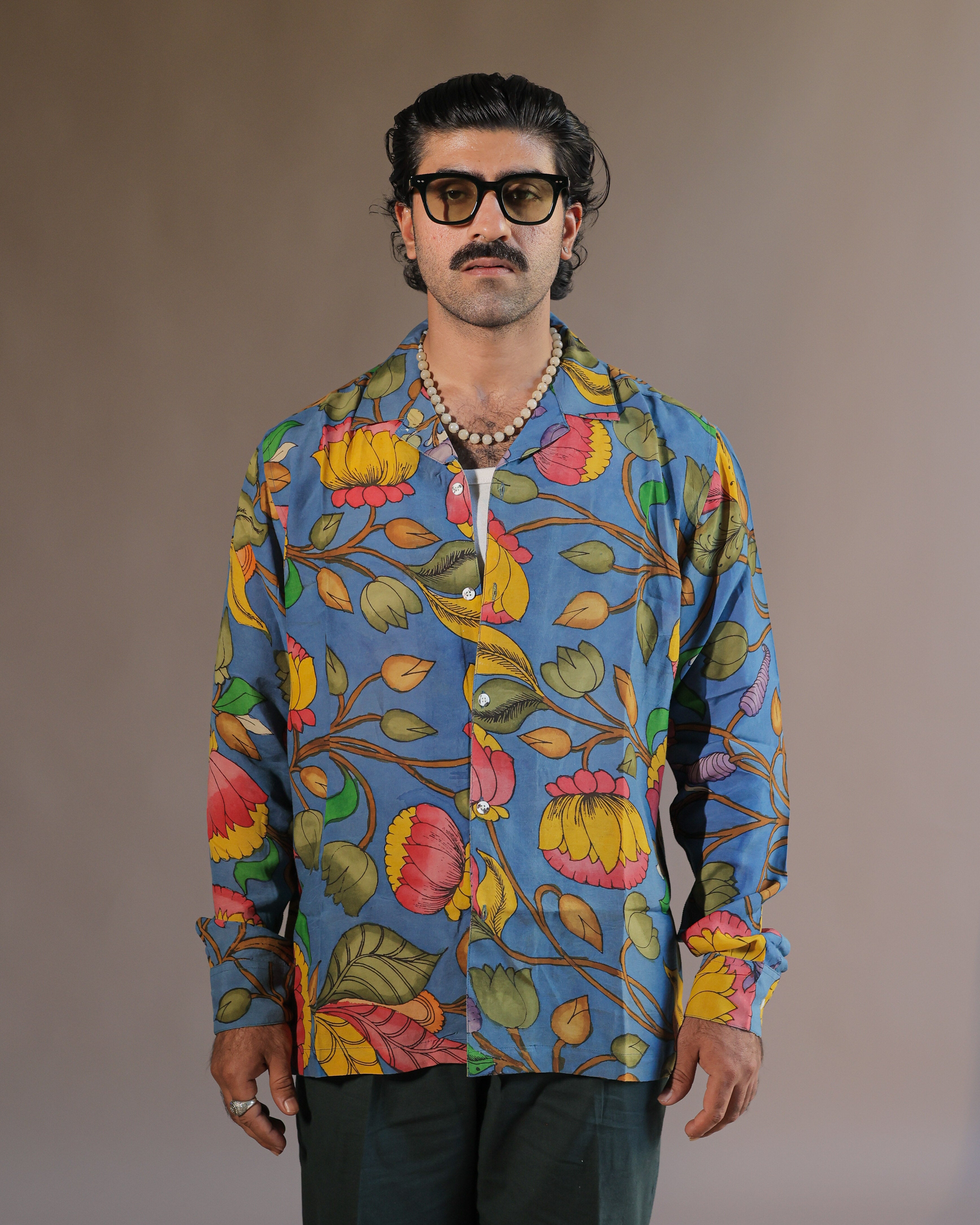 BLUE HANDPAINTED SHIRT