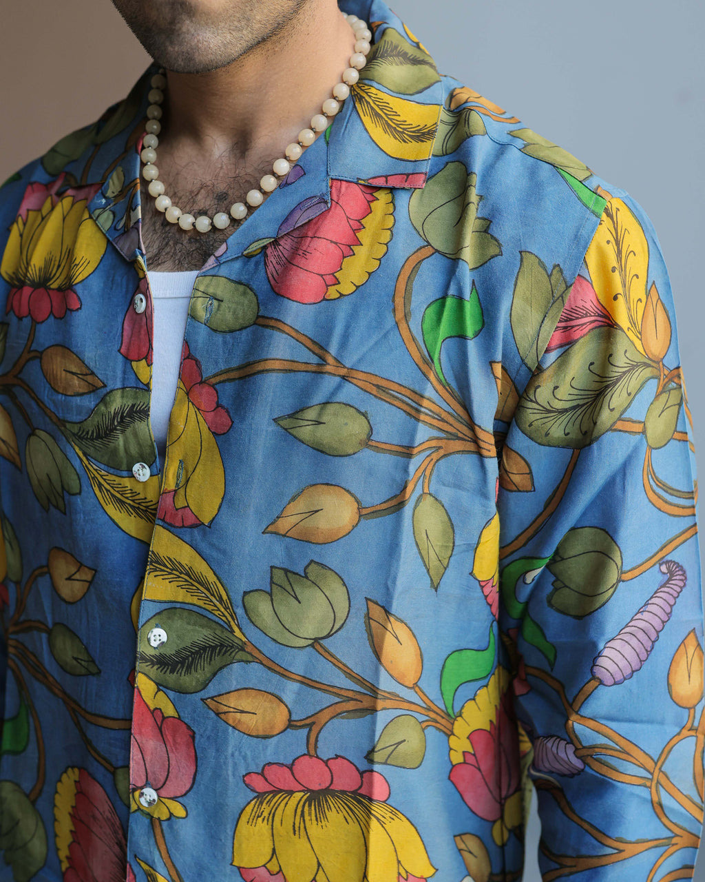 BLUE HANDPAINTED SHIRT