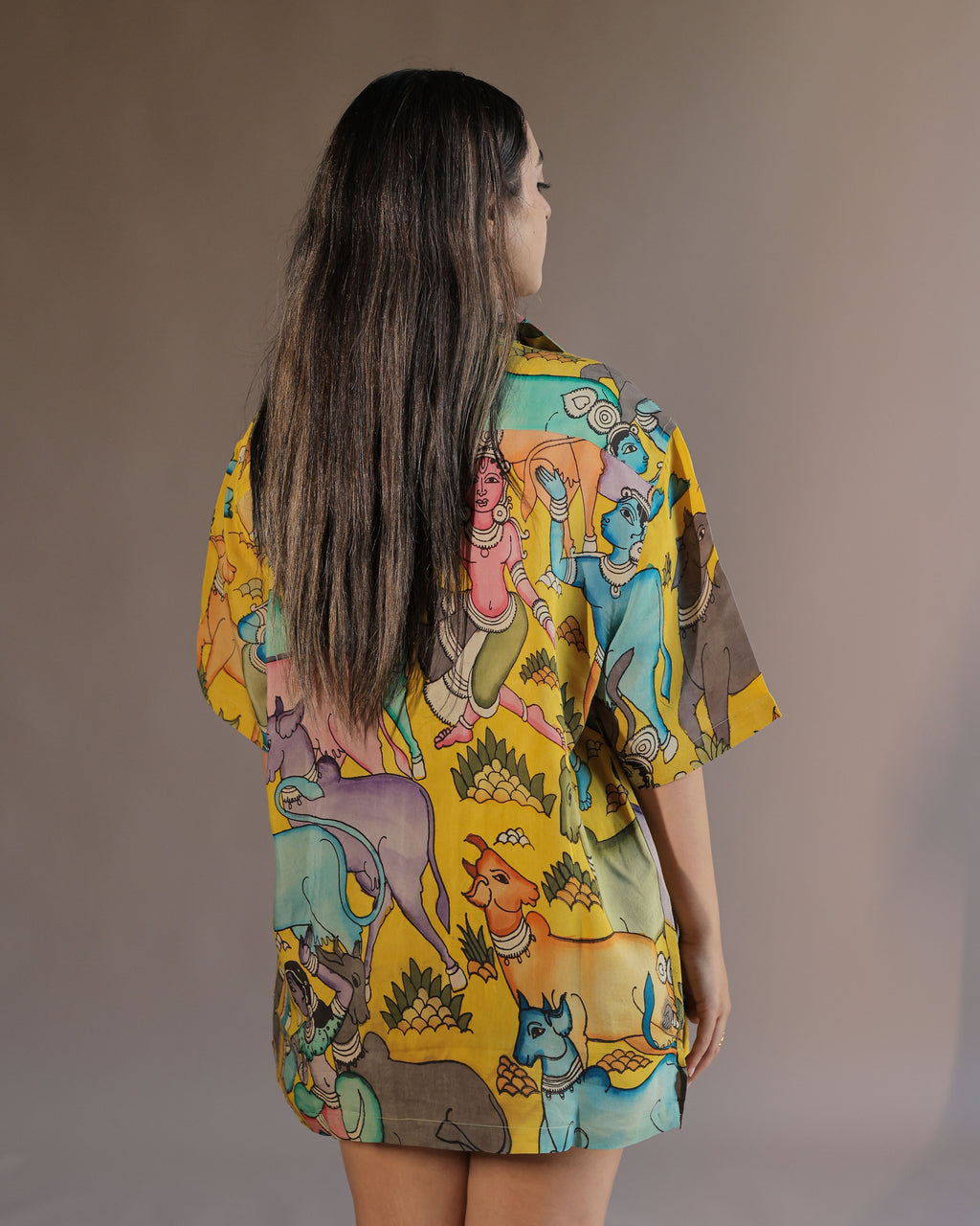 YELLOW HAND PAINTED SHIRT